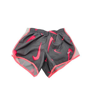 Nike Girls Dri-FIT Tempo Shorts Smoke Grey Pink‎ Logo Mesh Side Size M